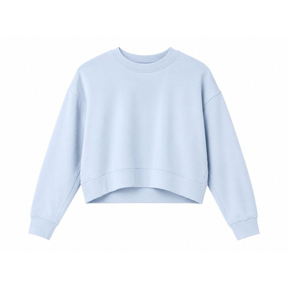 Lululemon Light Blue Cropped Sweatshirt Modal Blend Relaxed Fit Pullover